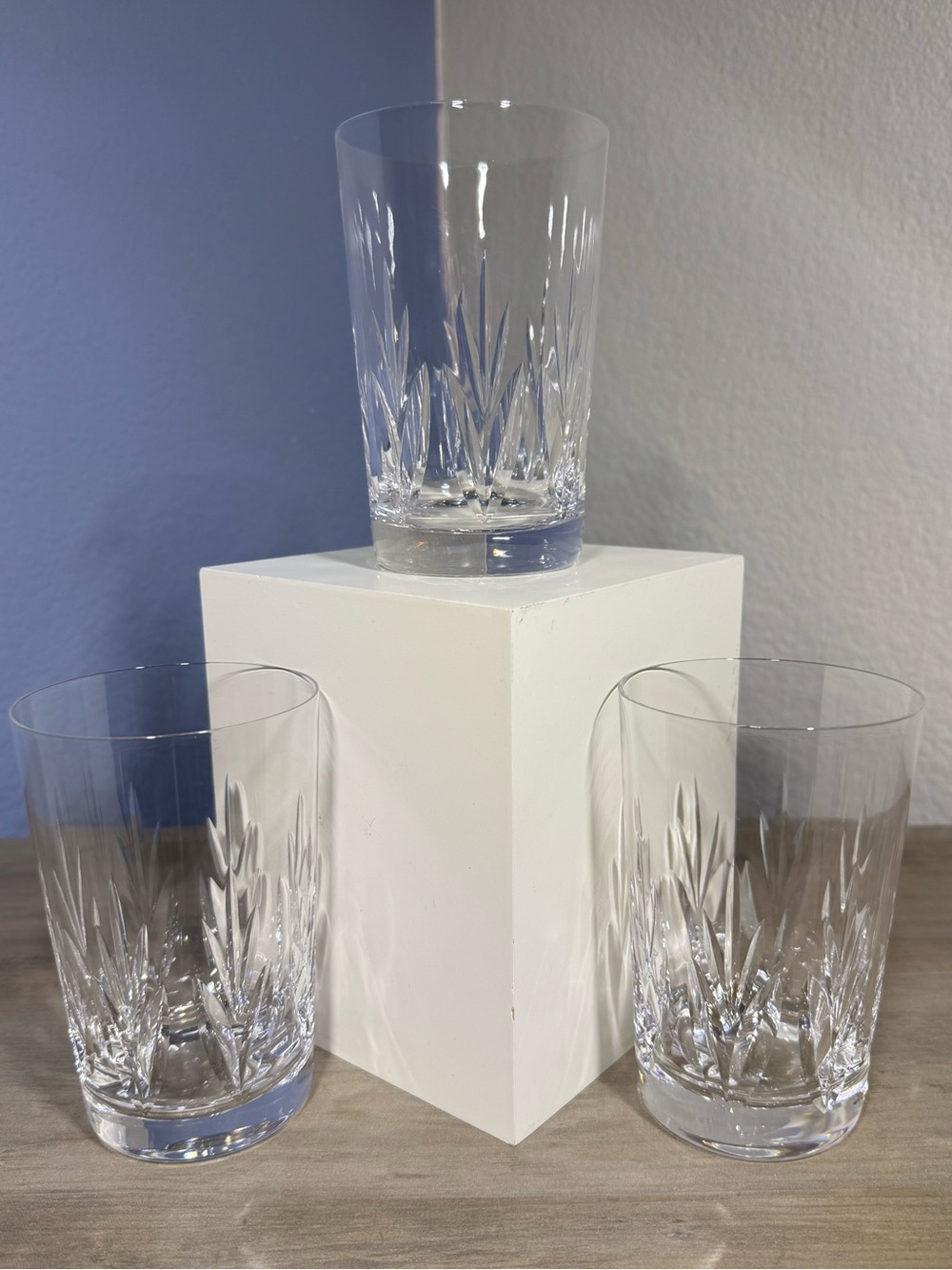Stuart Crystal Glengarry Highball Glasses Set 3 England Vintage